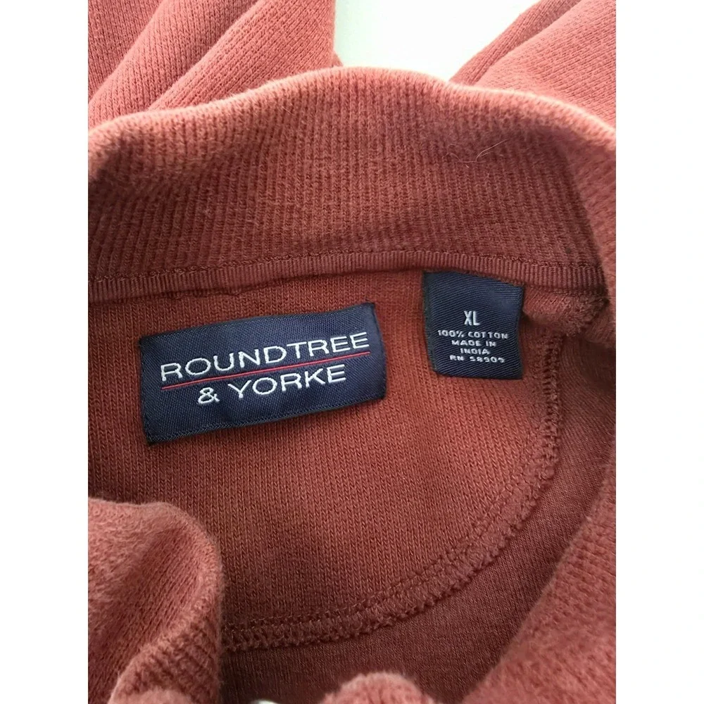 Roundtree & Yorke‎ Sweater Mens XL Red 1/4 Zip Mockneck Long Sleeve